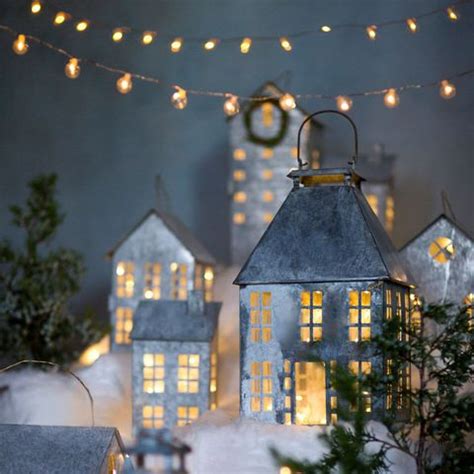 Galvanized Metal House For Christmas Village 